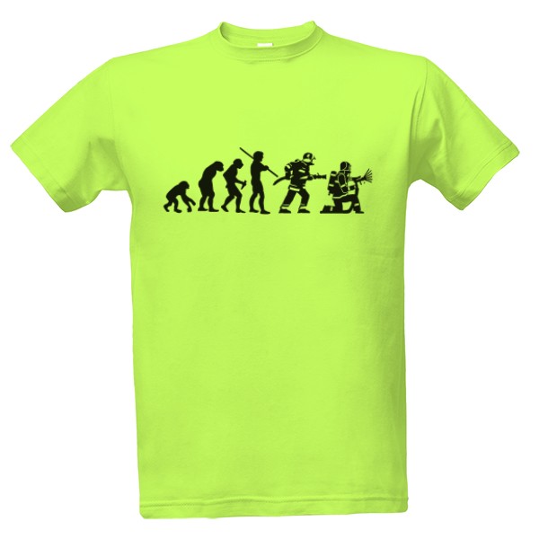 Tričko s potiskem Evoluce hasiče