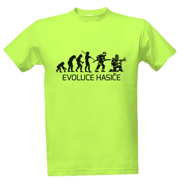 Tričko s potiskem Evoluce hasiče s textem