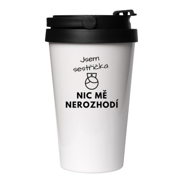 Cestovní nerezový hrnek s potiskem Termohrnek-Jsem sestřička