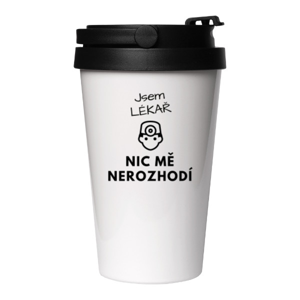 Cestovní nerezový hrnek s potiskem Termohrnek- lékař